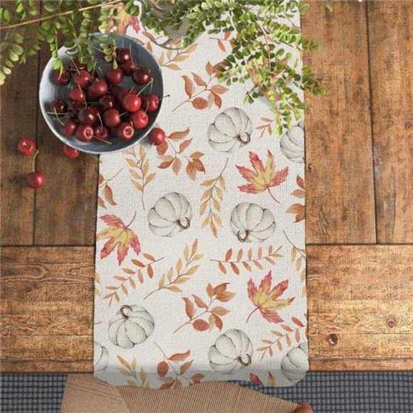 Fall Thanksgiving Table Runner 13x72 Inches - Picture 3 of 6